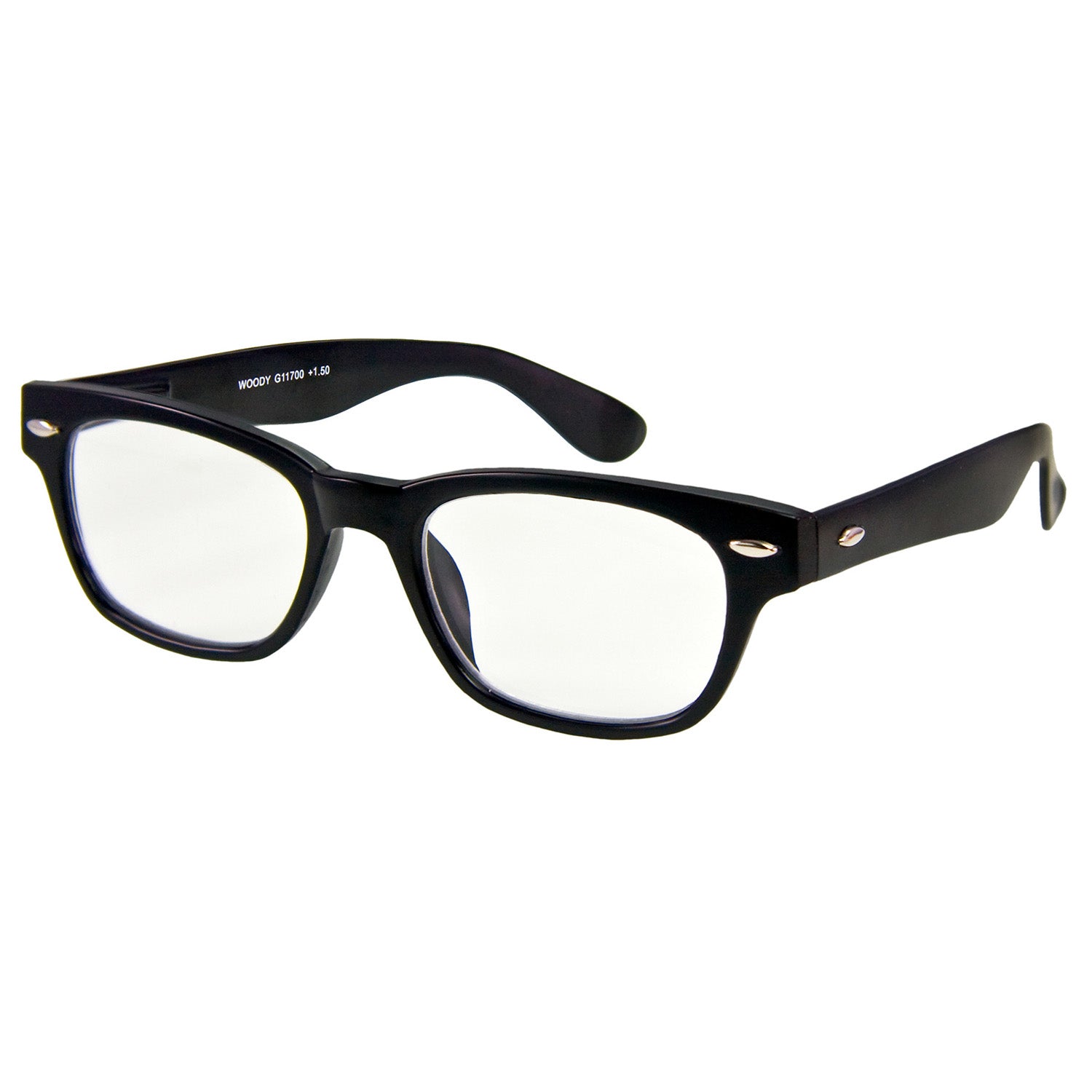 I NEED YOU Lesebrille -Woody Schwarz Seite